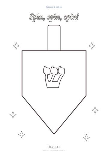 Preview of Big dreidel colouring page