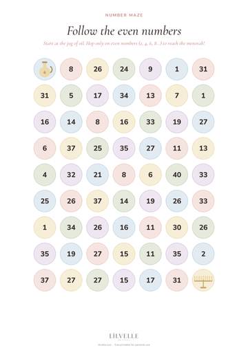 Preview of Follow the even numbers maze