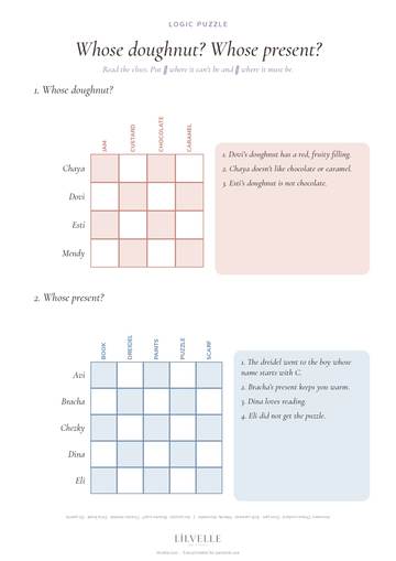 Preview of Whose doughnut? Logic puzzles