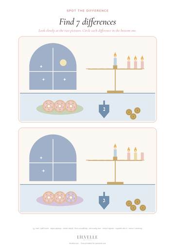 Preview of Chanukah spot the difference